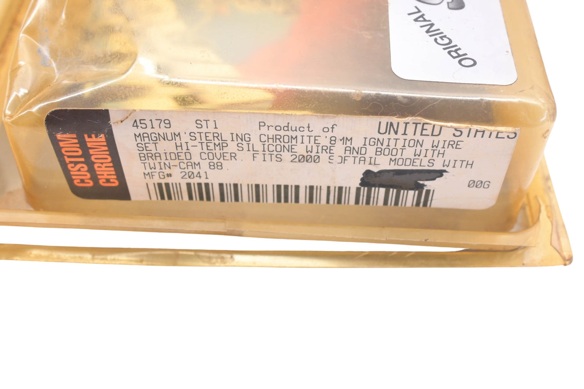 Custom Chrome 45179, 2041 Magnum Sterling Chrome 8mm Ignition Wire Kit NOS
