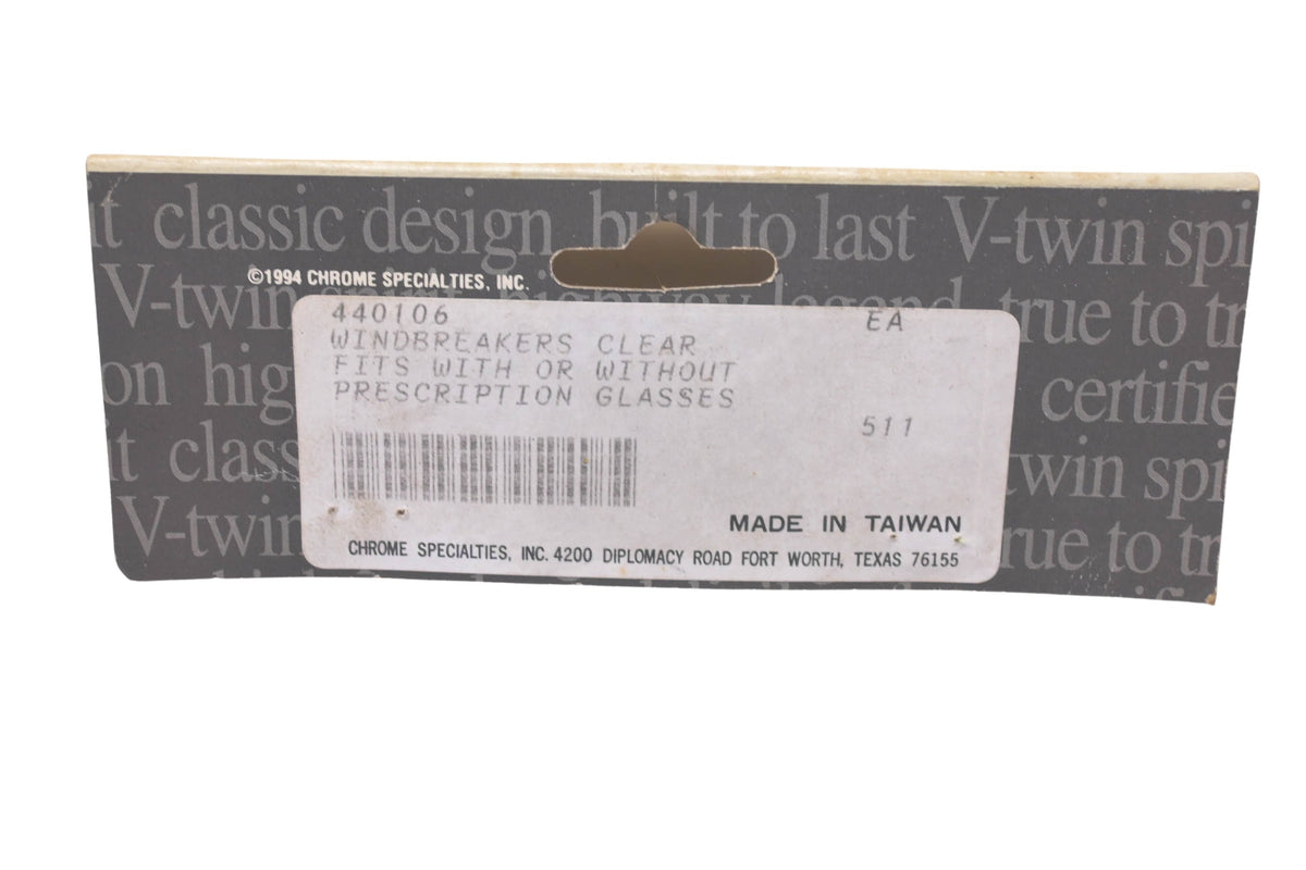 Chrome Specialties 440106 Clear Windbreakers NOS