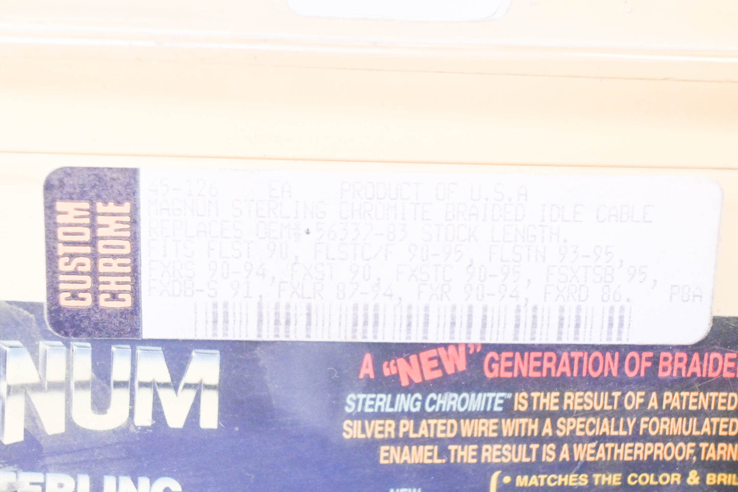 Custom Chrome 45-126, 56337-83 Magnum Sterling Chromite Braid Ignition Wire Kit NOS