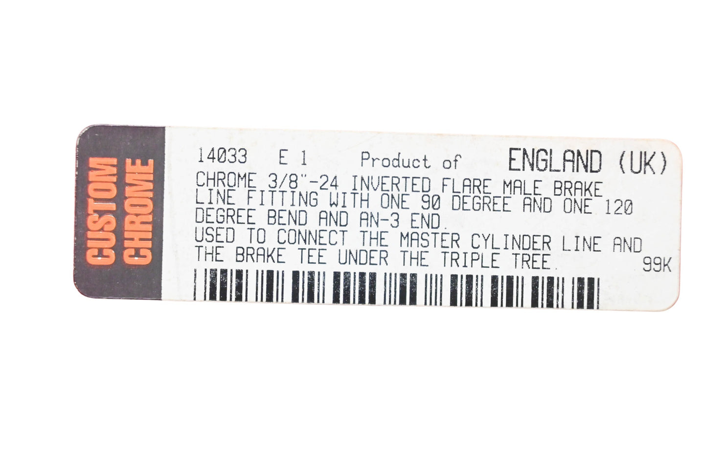 Goodridge 14033 Inverted Flare Male Brake Line Fitting NOS