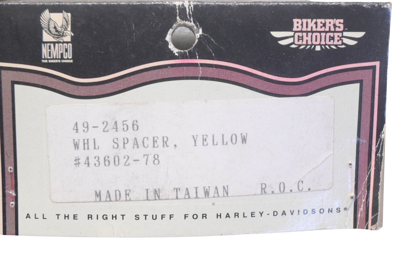 Bikers Choice 49-2456, 492456, 43602-78 Yellow Wheel Spacer NOS