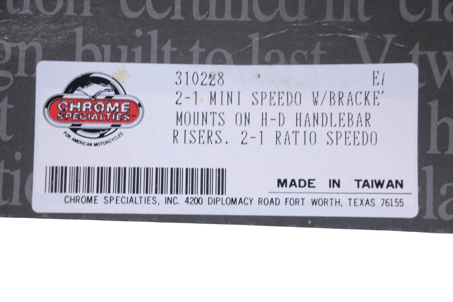 Chrome Specialties 310228, 31-0228 Mini Speedometer Kit NOS