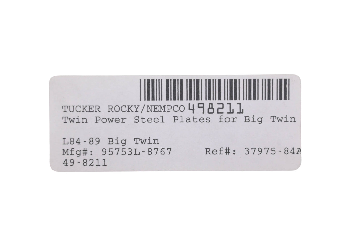 Tucker Rocky 49-8211, 37975-84A Twin Power Steel Plate Kit NOS