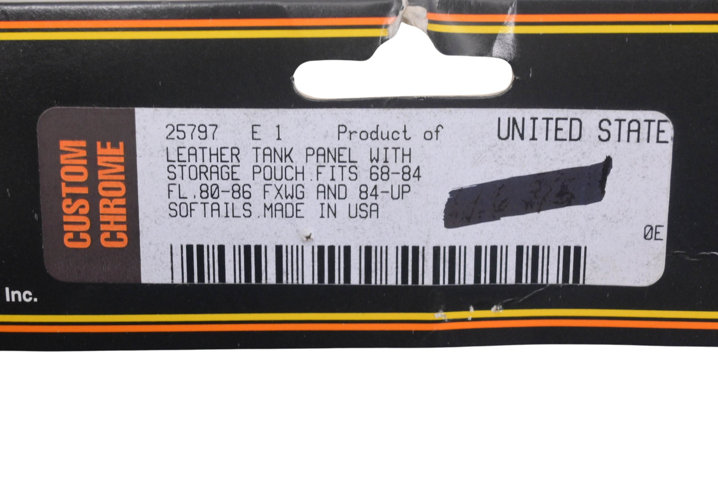 Custom Chrome 25797, 25-797 Black Leather Tank Panel & Storage Pouch NOS