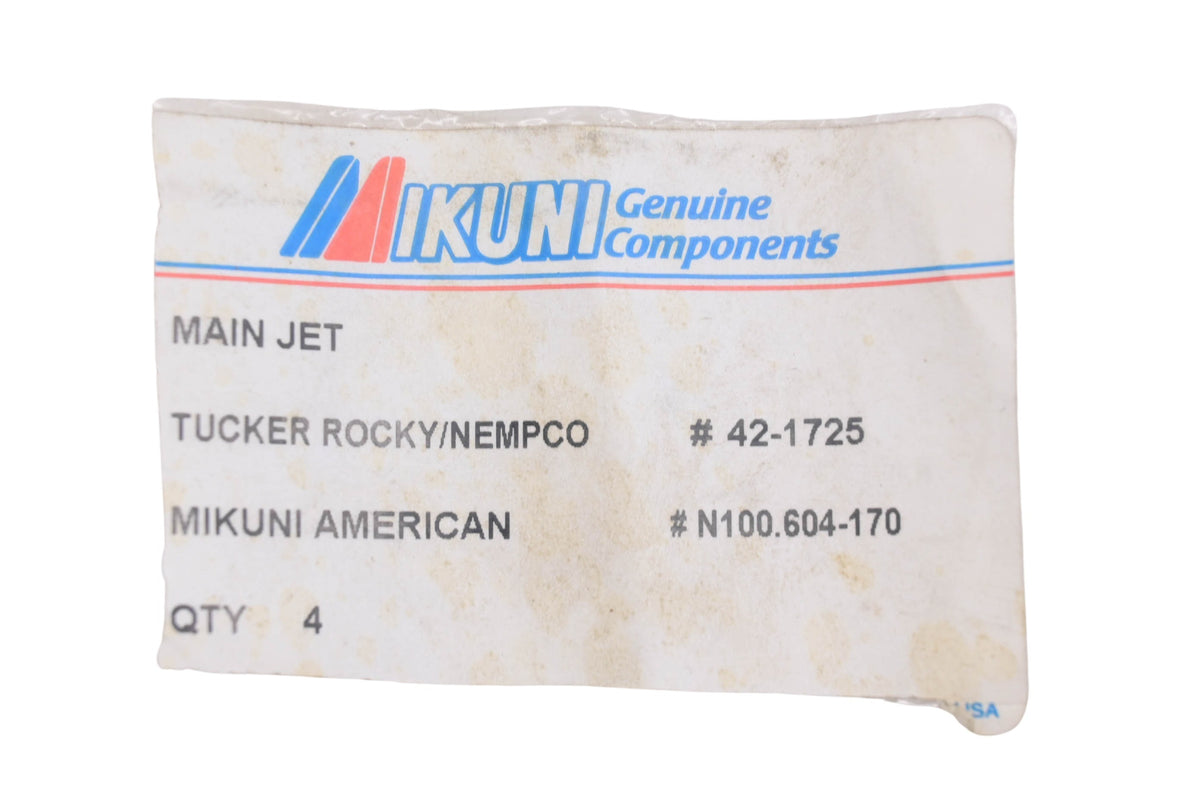 Mikuni N100.604-170, 421725, 42-1725 170 Main Jets Qty 2 NOS