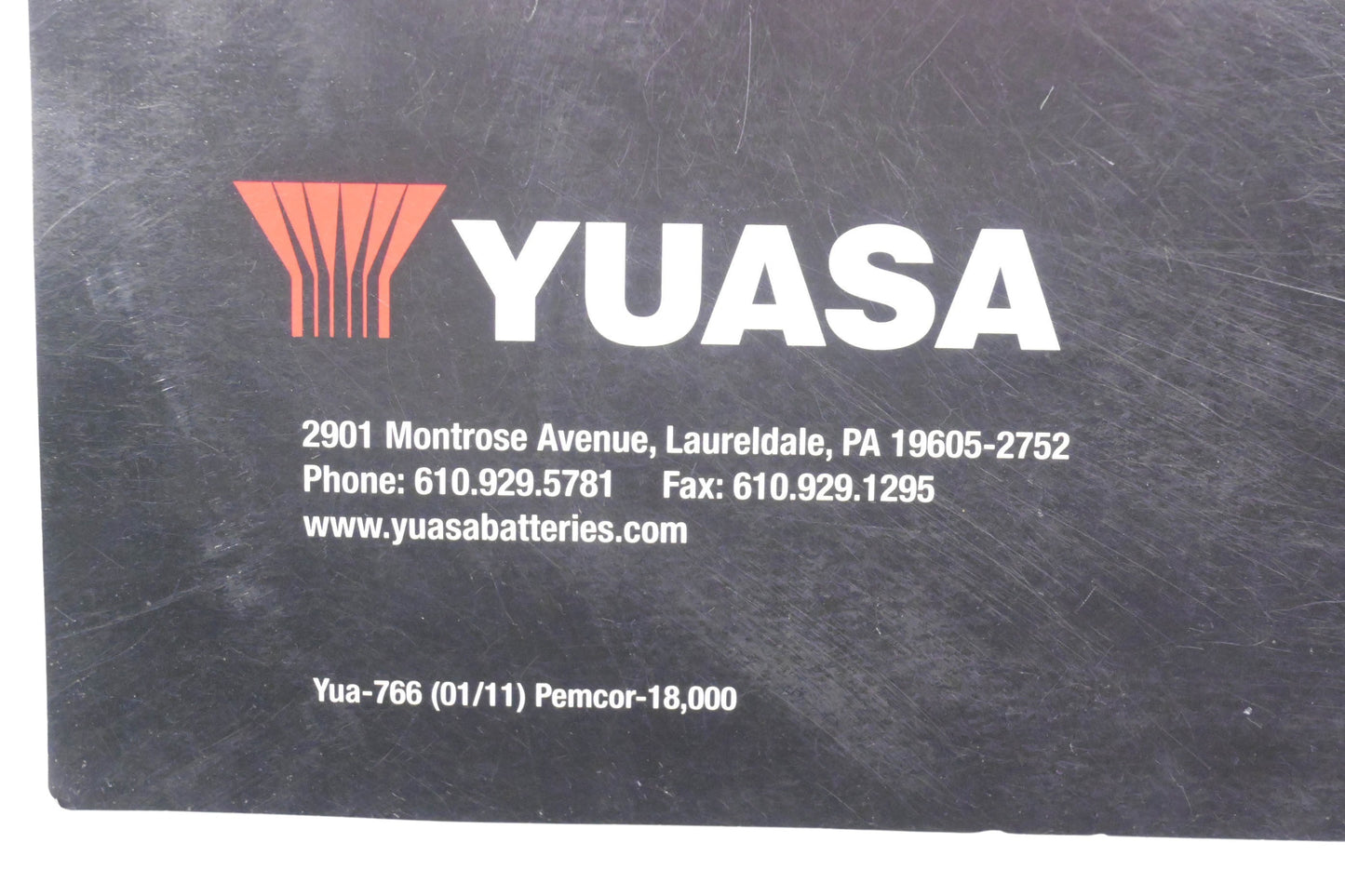 Yuasa YUA-766 2011 Battery Applications & Specifications Manual