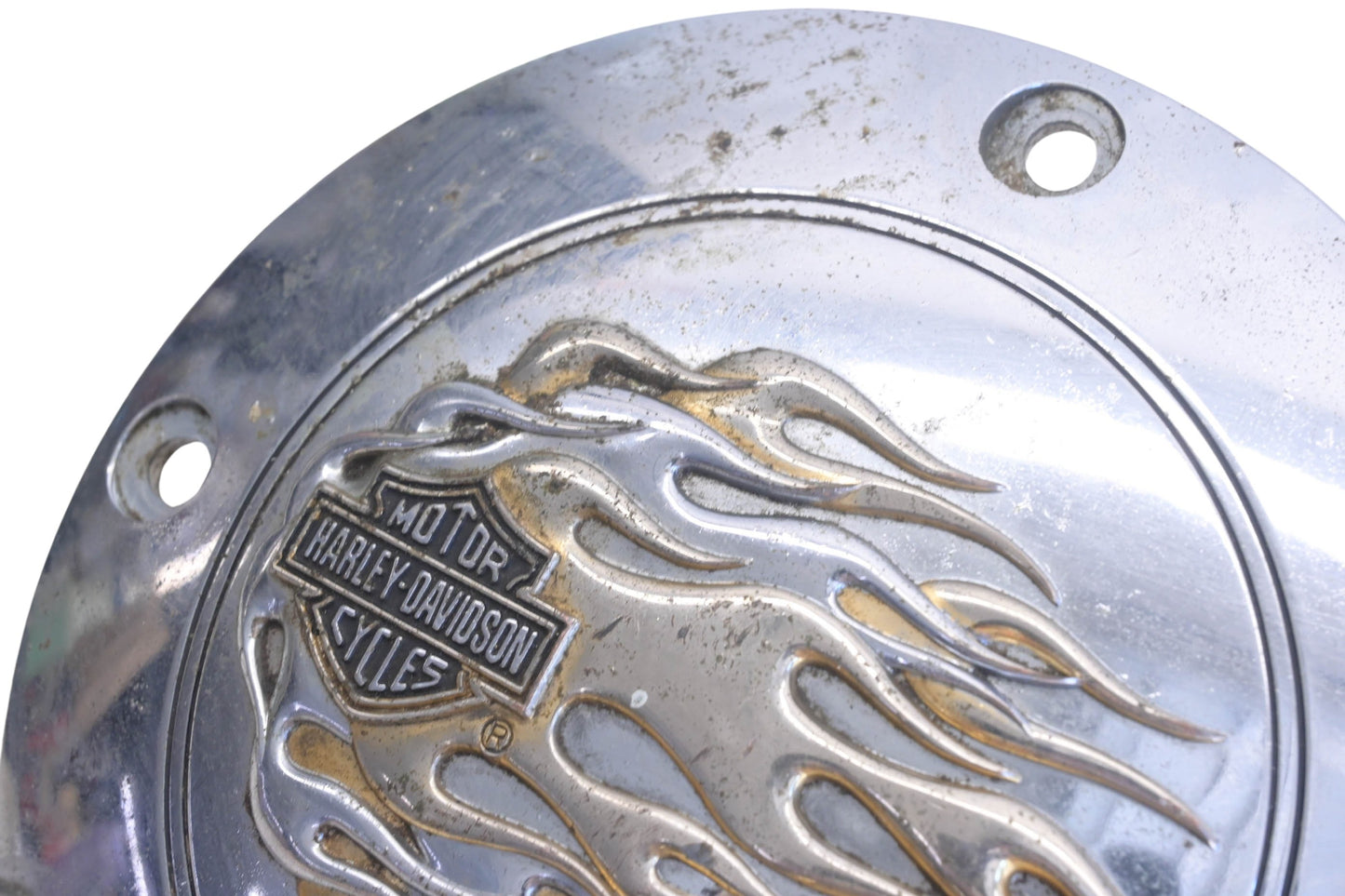 OEM Harley Davidson 25400-98, 2540098 Chrome Softail Flame Derby Cover