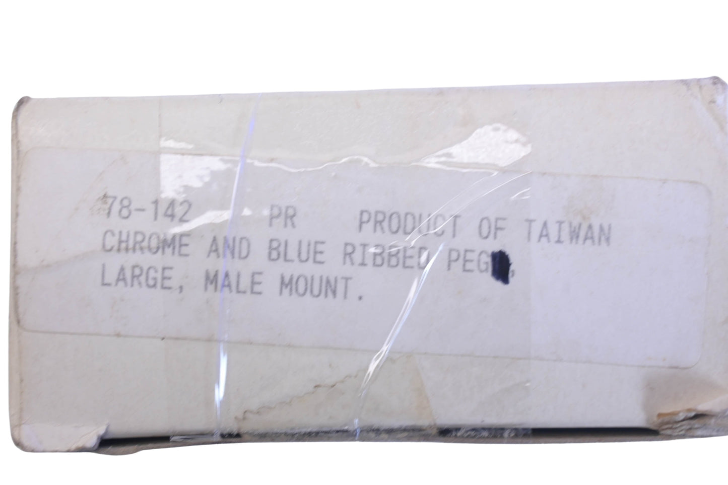Custom Chrome 78-142, 78142 Large Male Blue Ribbed Foot Peg Pair NOS