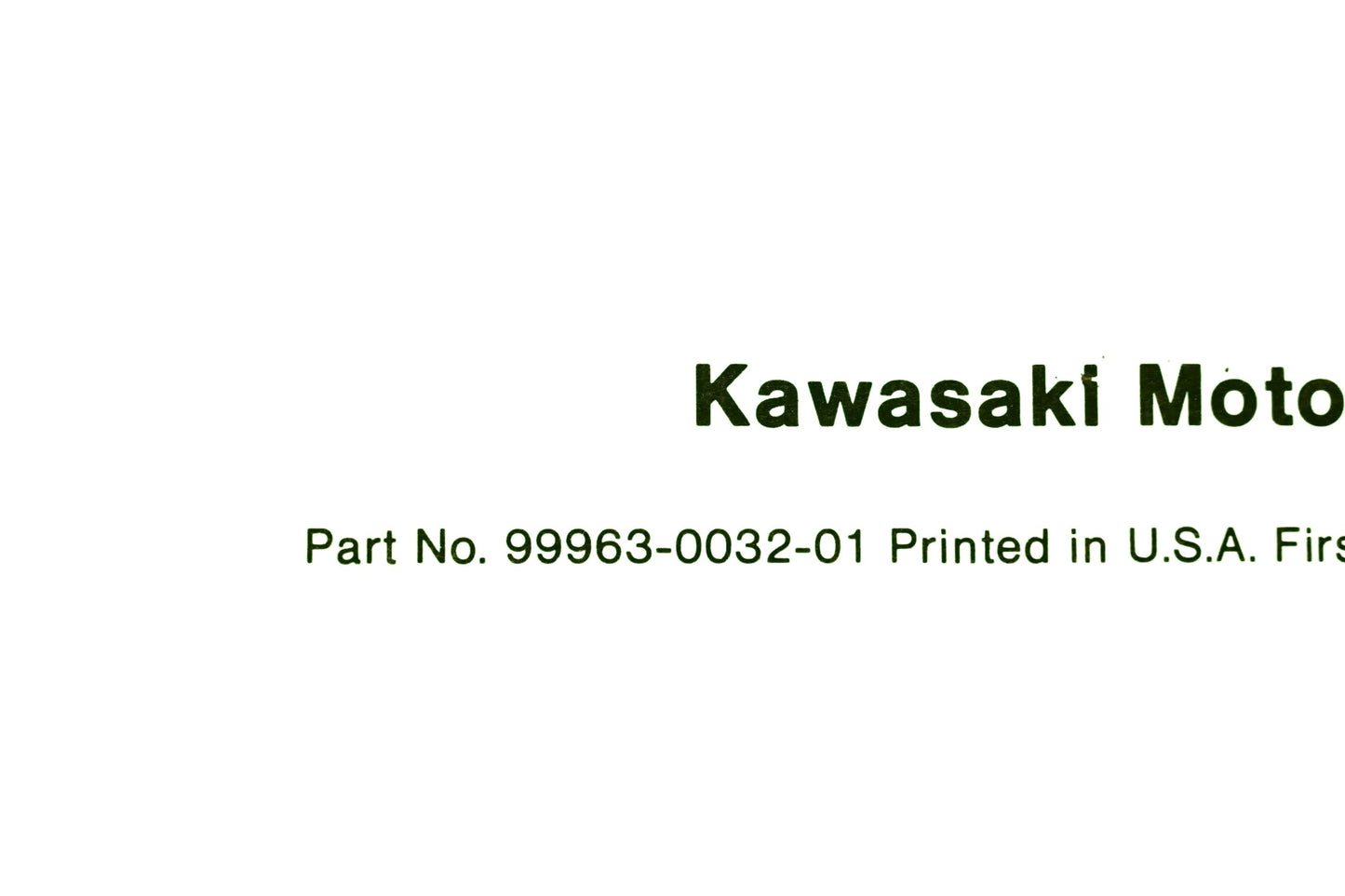 OEM Kawasaki 99963-0032-01 KDX250-A1 Motorcycle Owner's Manual & Service Manual
