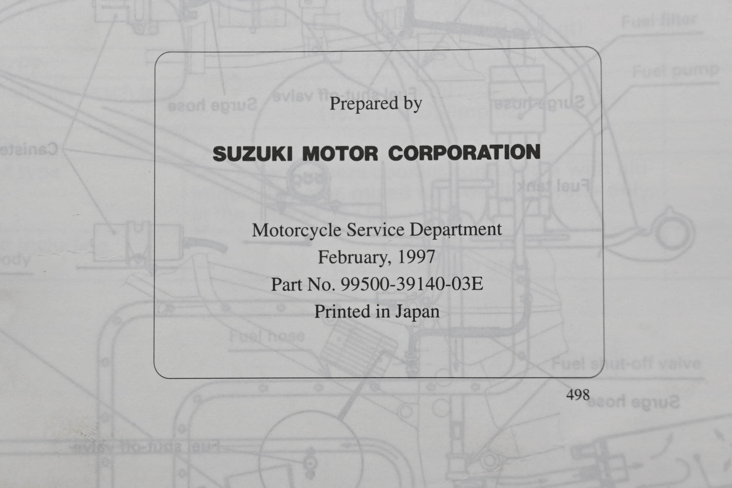OEM Suzuki 99500-39140-03E TL1000S Service Manual