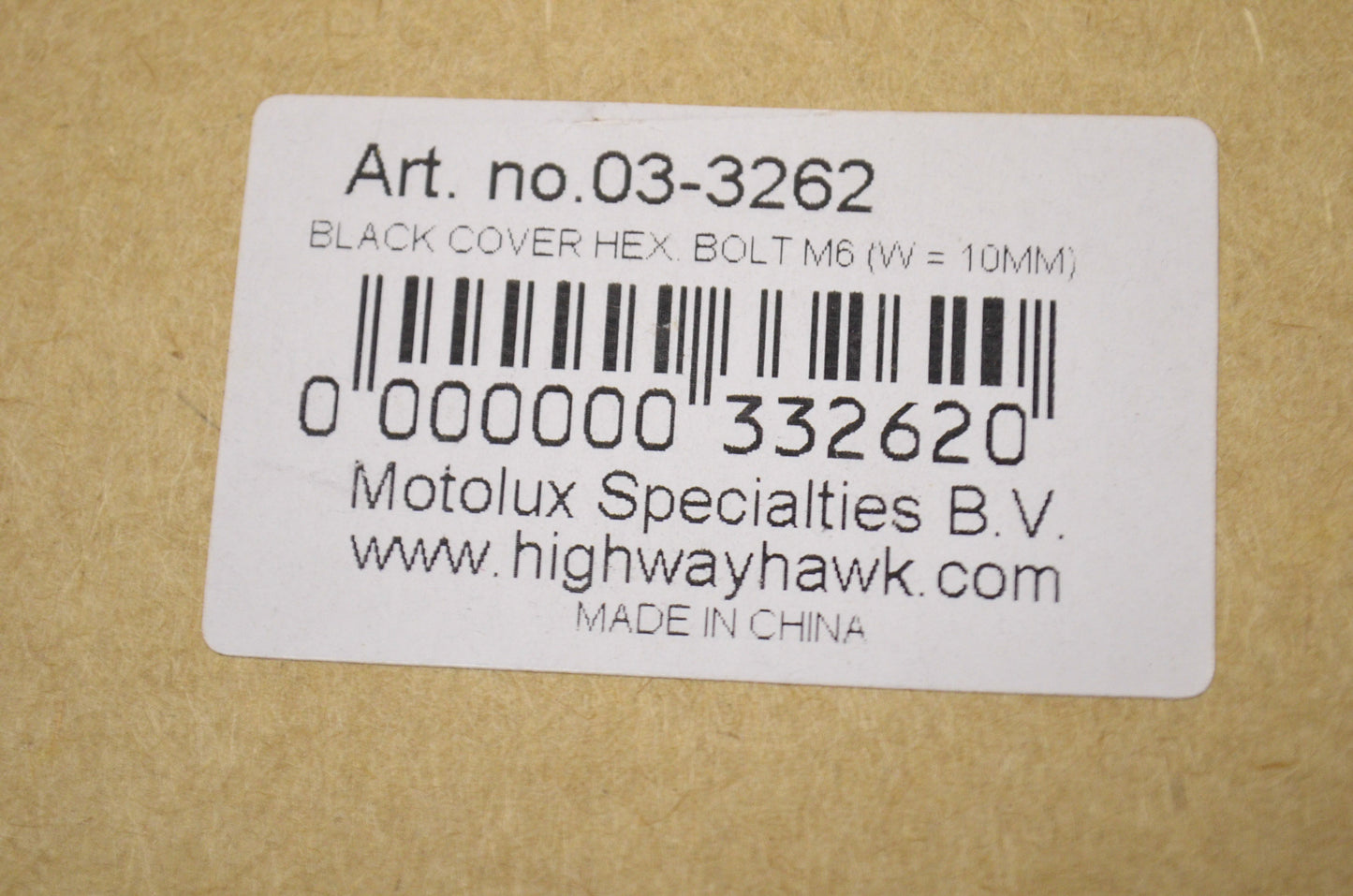 New Highway Hawk Black M6 Hex Head Bolt Cover 10mm 10Pk