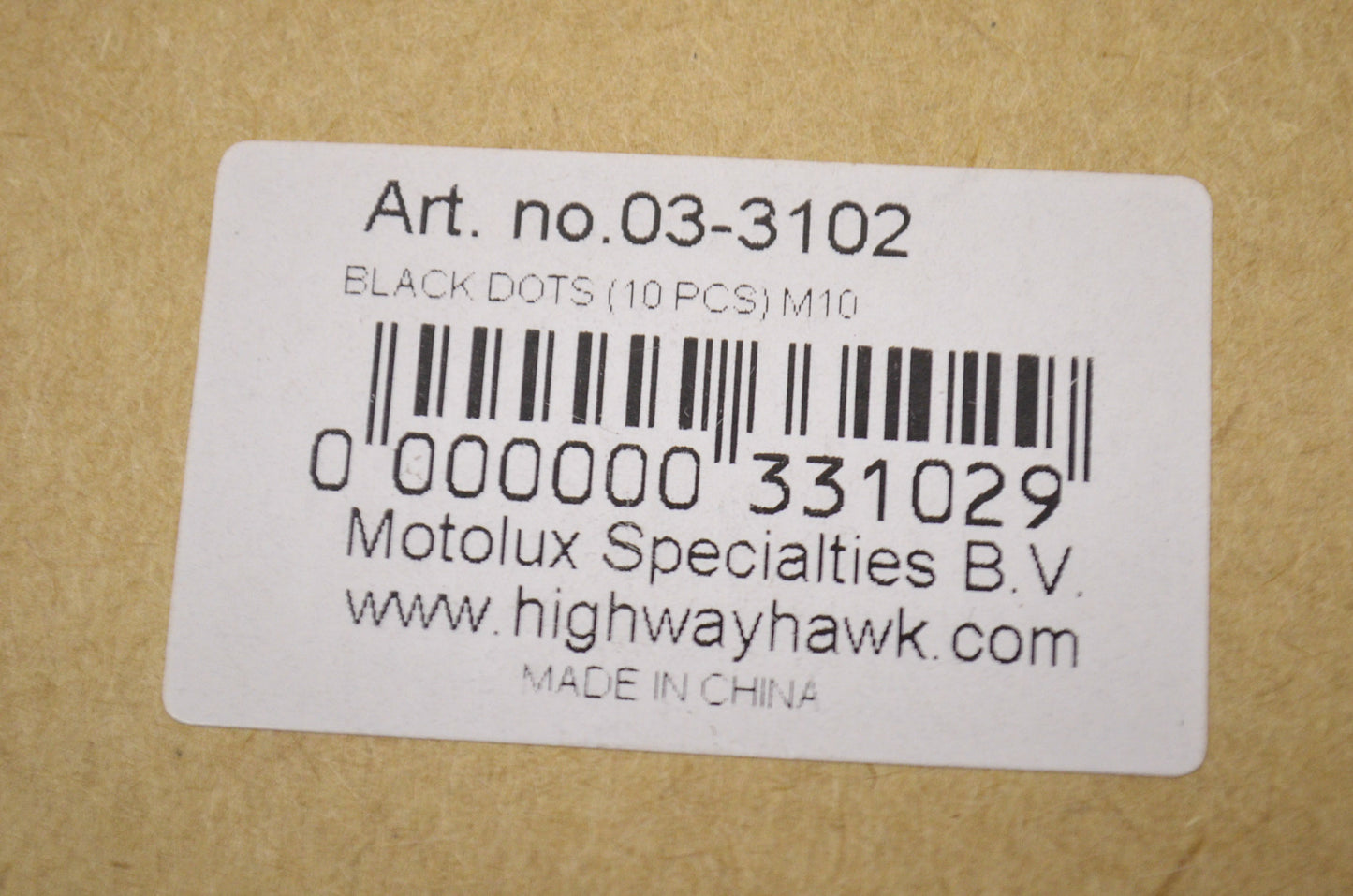 New Highway Hawk Black M10 Allen Head Dot Covers 10Pk