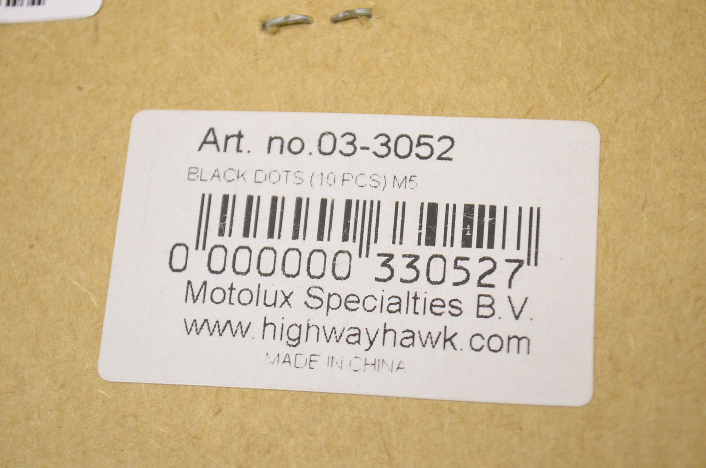 New Highway Hawk Black M5 Allen Head Dot Covers 10Pk