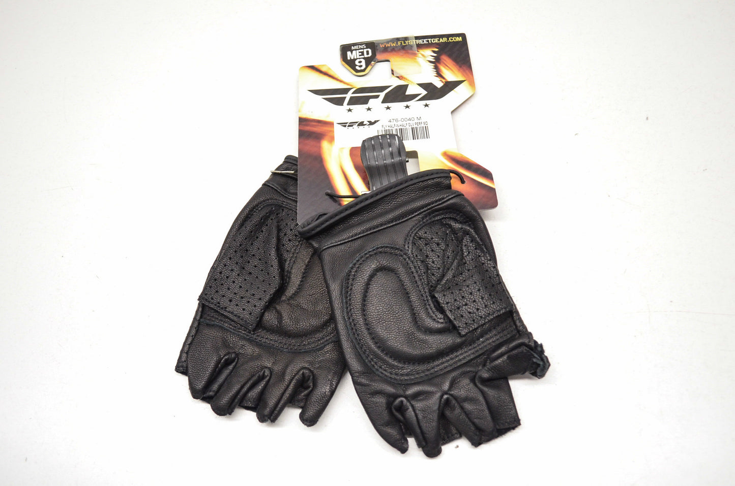 New Fly Racing Half N Half Perforated Fingerless Gloves Men's Med Sz 9