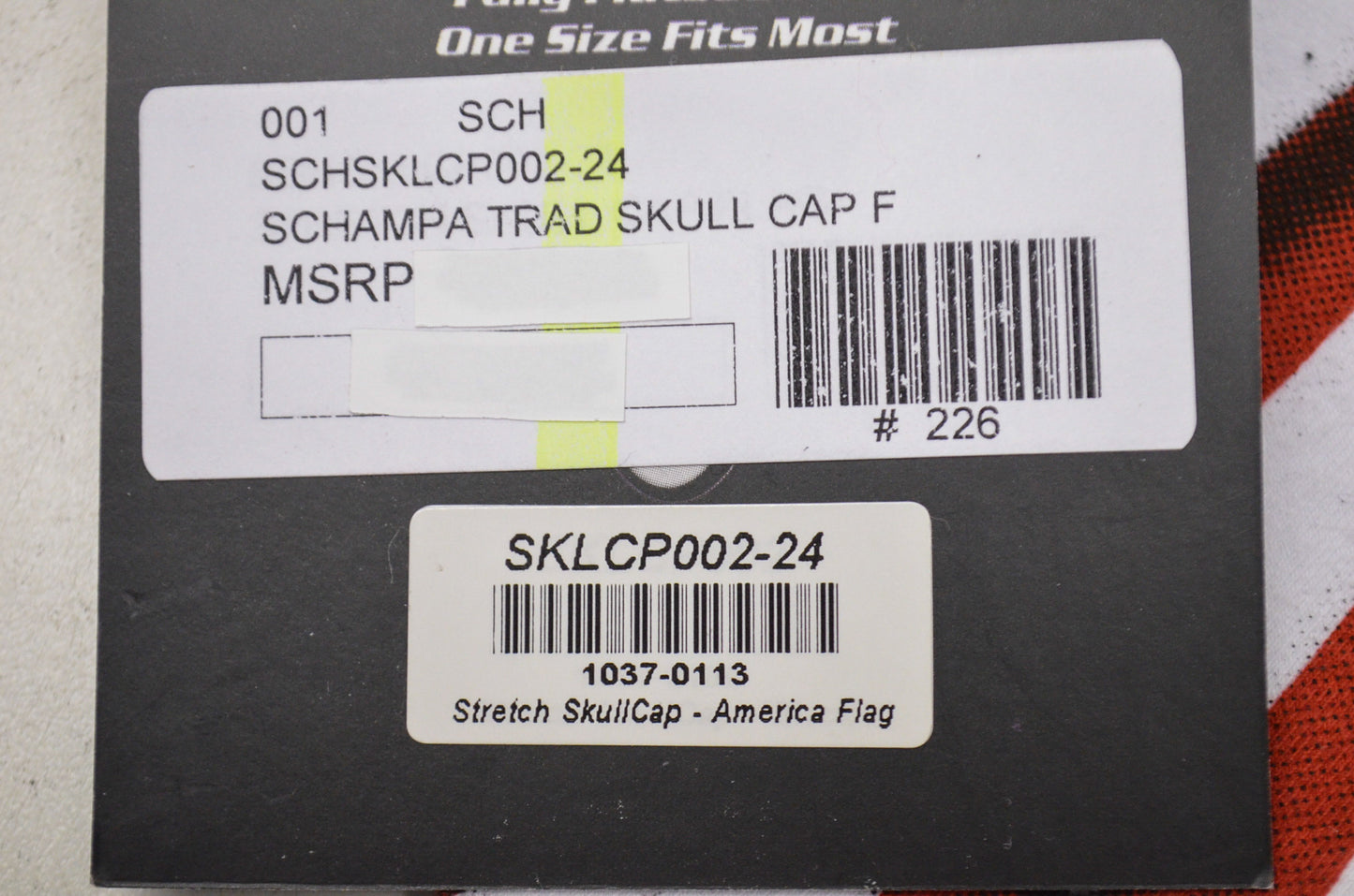 Traditional Stretch Skull Cap American Flag NOS