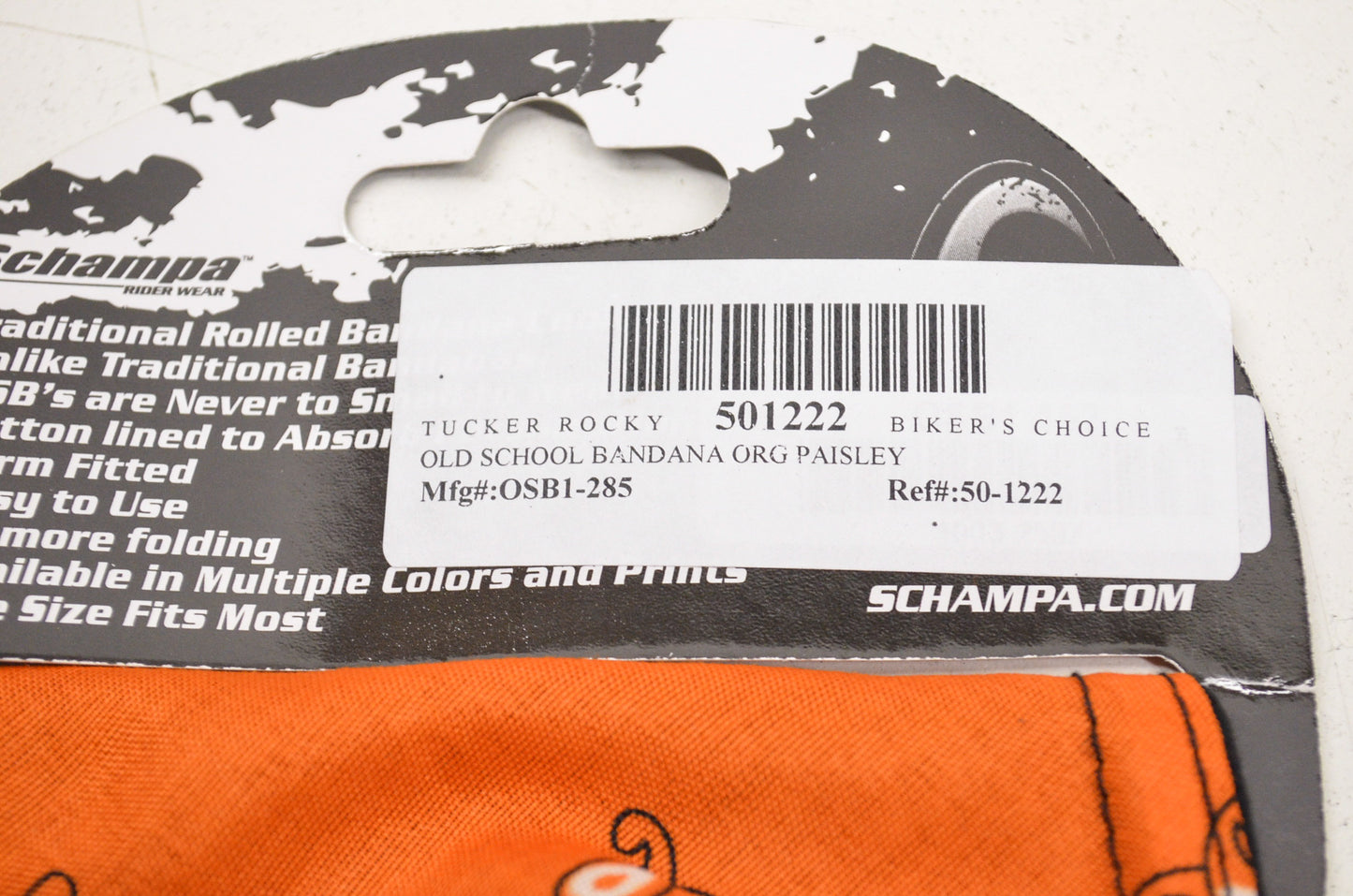 New Schampa Old School Bandana Orange Paisley