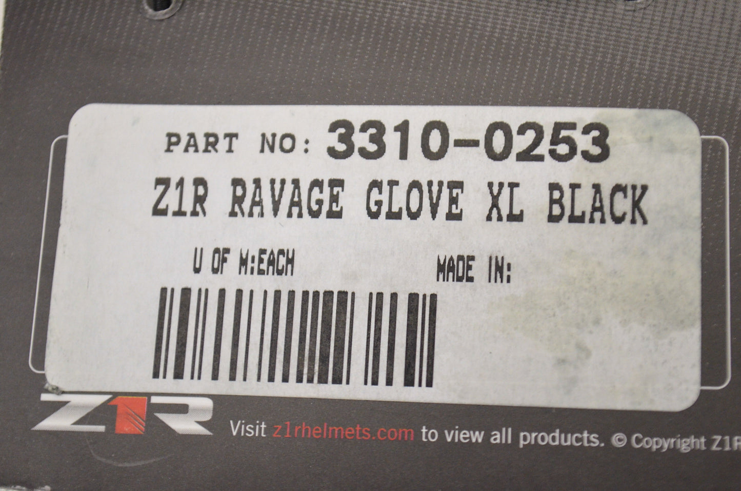 New Z1R Ravage Goat Leather Fingerless Gloves XL