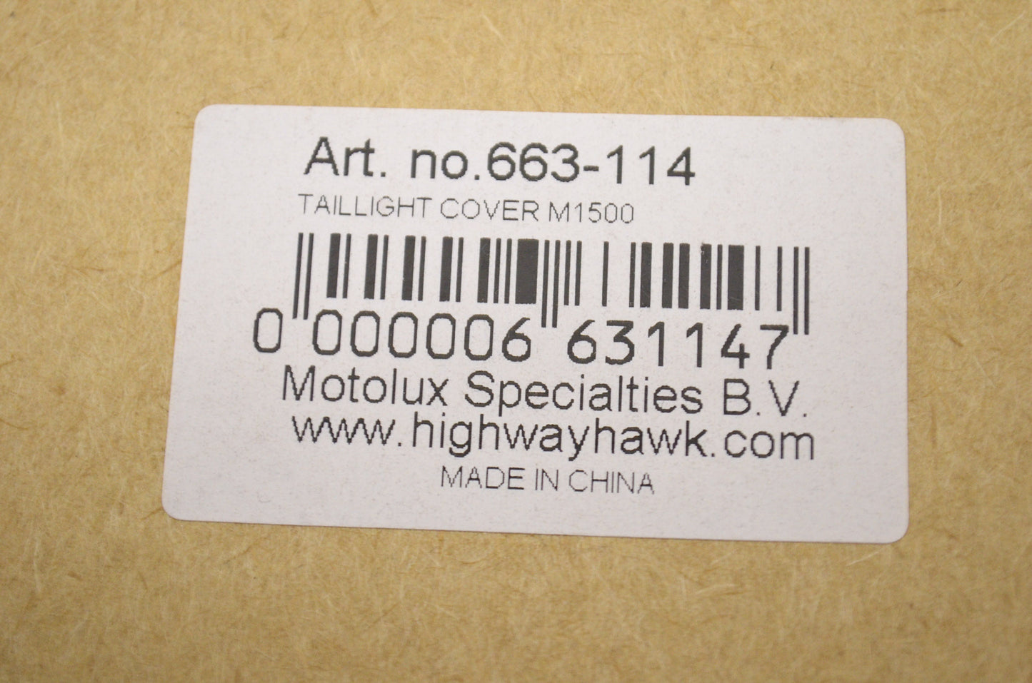 New Highway Hawk Taillight Cover Suzuki M1500
