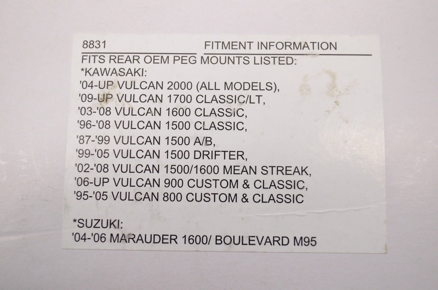New Kuryakyn Rear Peg Adapter Set Kawasaki Vulcan
