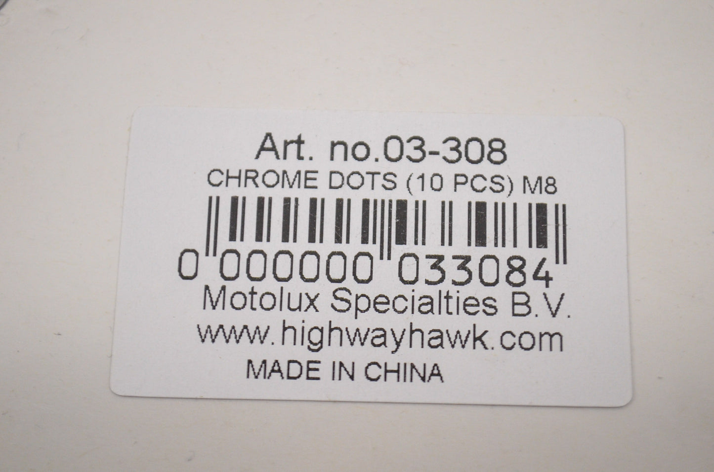 M8 Allen Head Chrome Dots 10 PC Set NOS