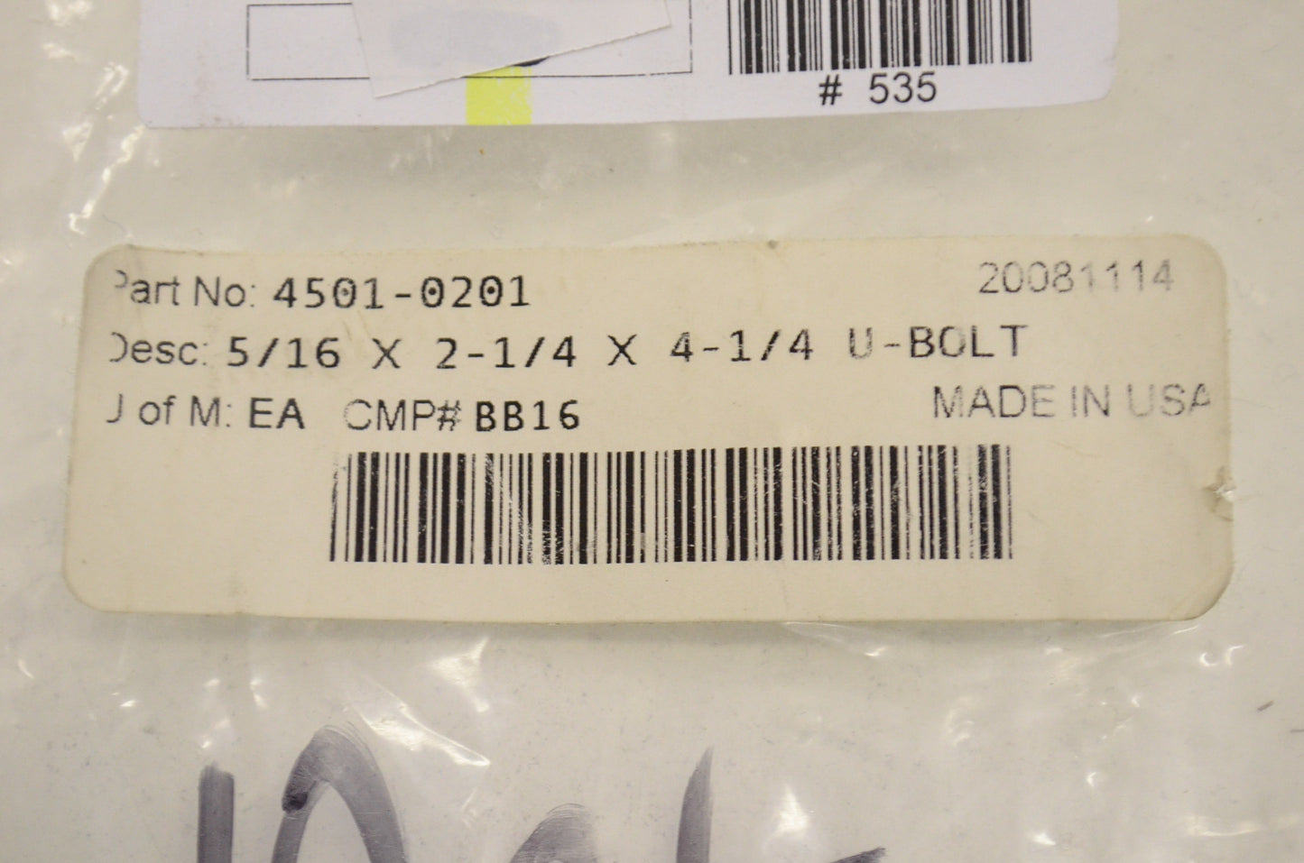 Split U Bolt Set 10Pk NOS
