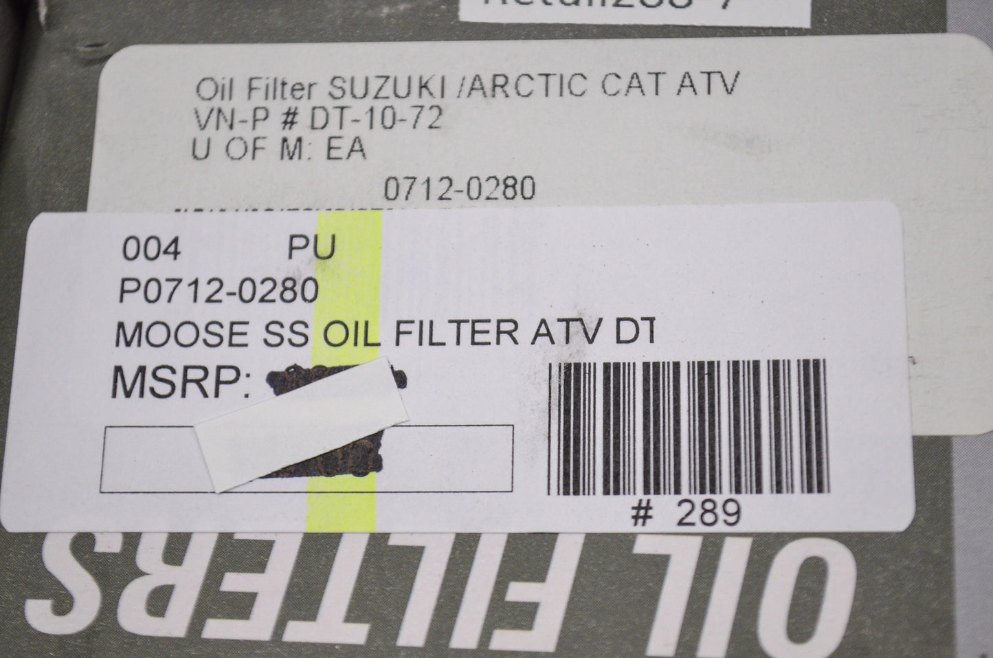 New Moose Stainless Steel Replacement Oil Filter Suzuki Arctic Cat ATV