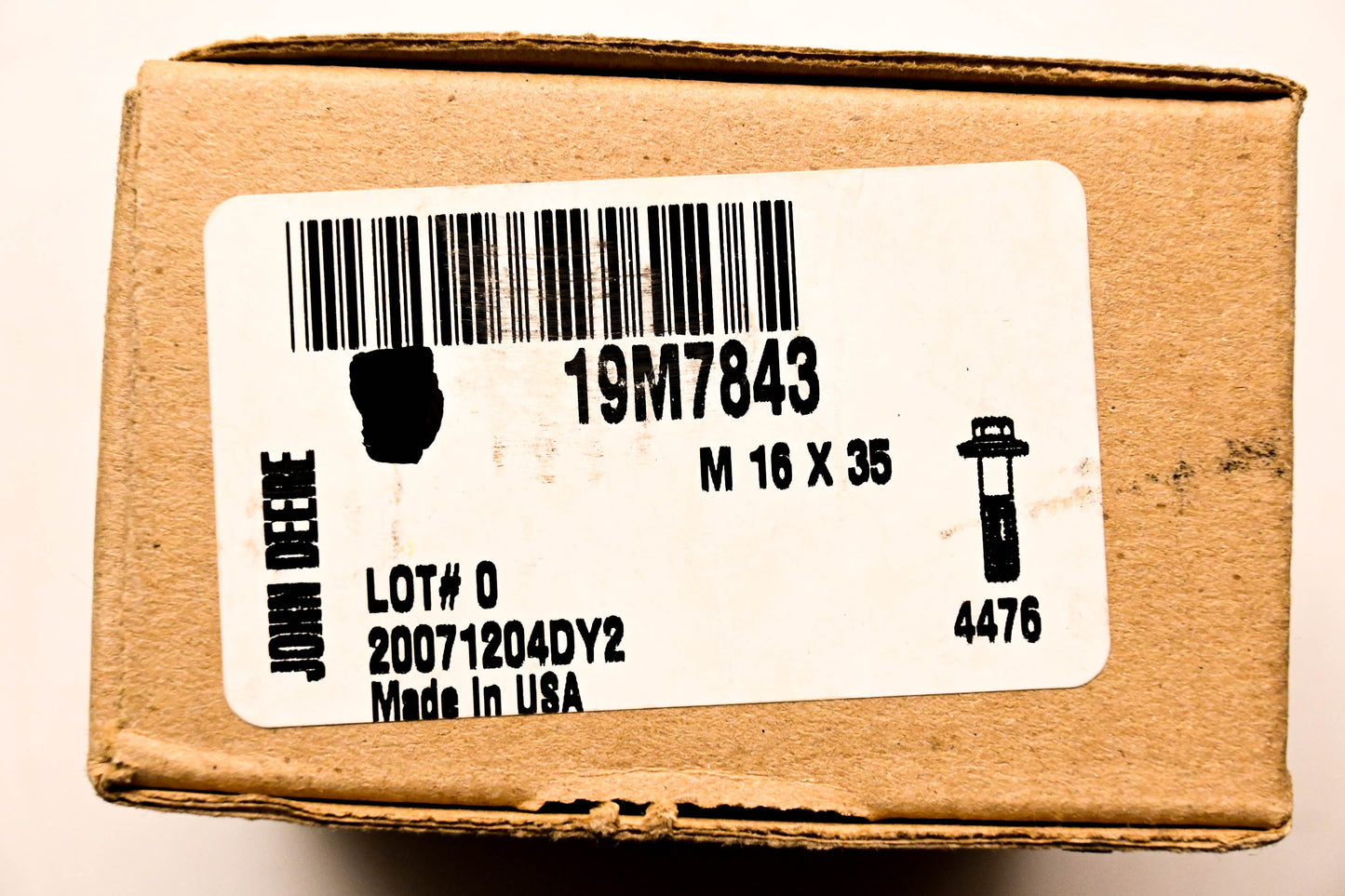 New OEM John Deere 19M7843 Screw M16 x 35 NOS