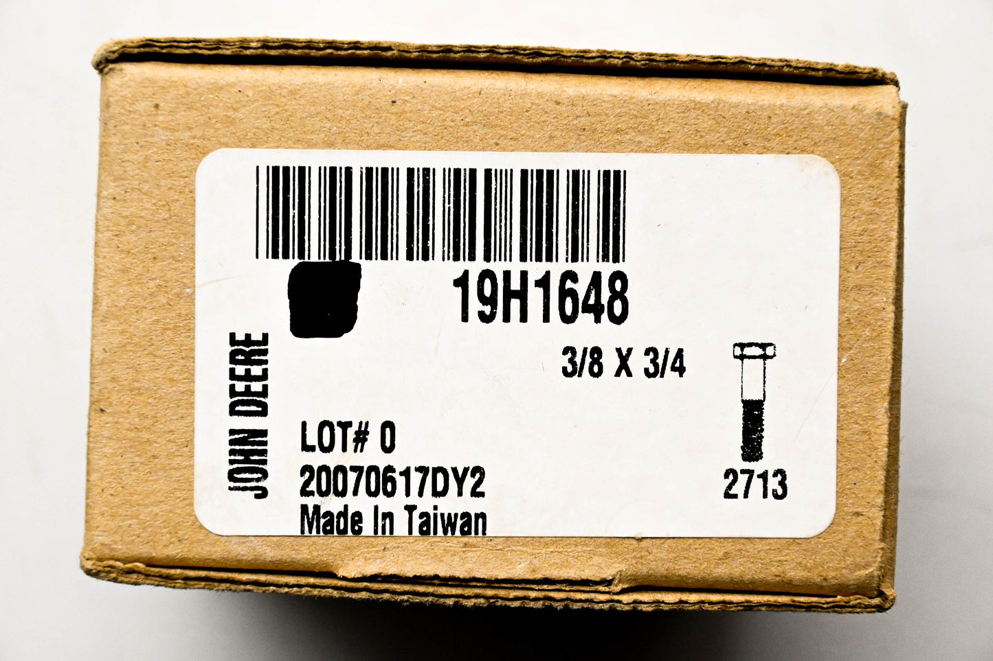 New OEM John Deere 19H1648 Cap Screws 3/8 x 3/4 Qty 2 NOS
