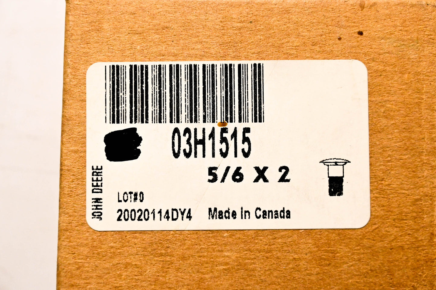 New OEM John Deere 03H1515 Bolt 5/6 x 2 NOS