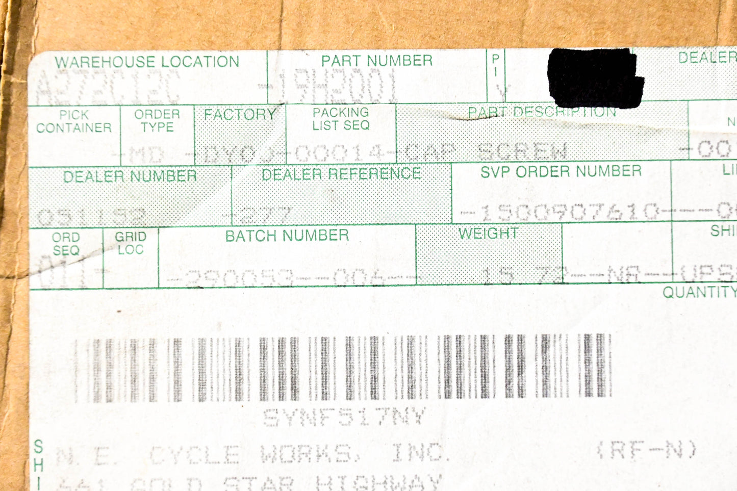 New OEM John Deere 19H2001 Cap Screw 3/4 x 5-1/2 NOS