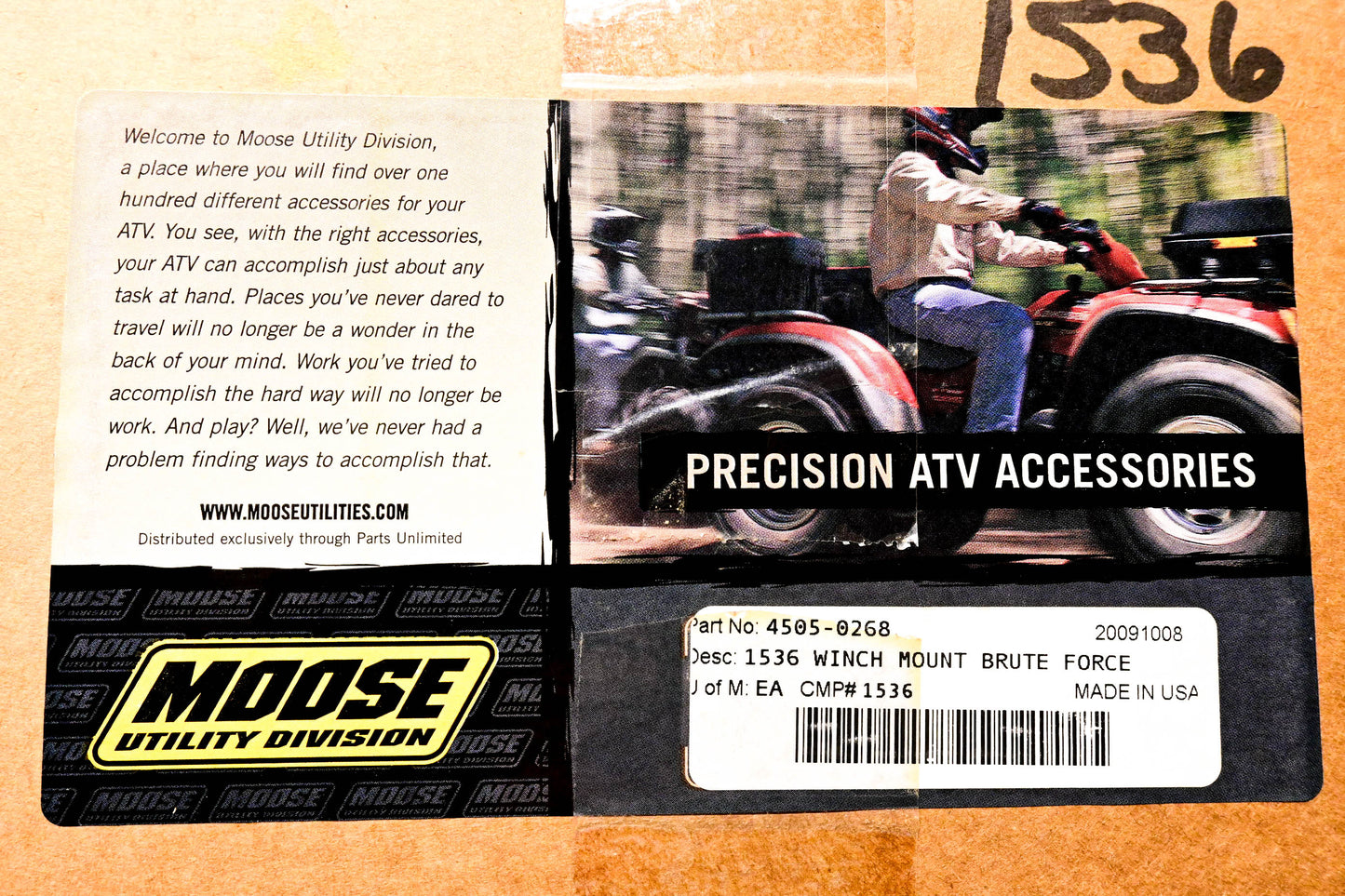 Moose Utility Division 4505-0268 Brute Force Winch Mount Kit NOS