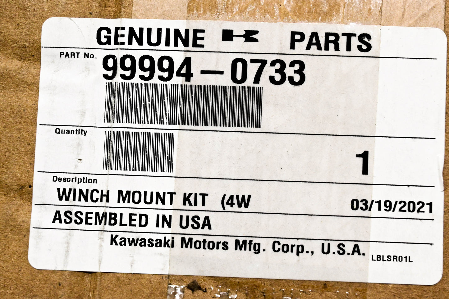 New OEM Kawasaki 99994-0733 Winch Mount Kit NOS