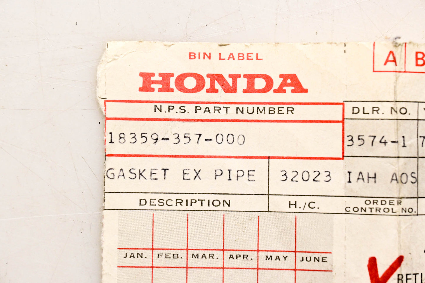 New OEM Honda 18359-357-000 Exhaust Gasket NOS