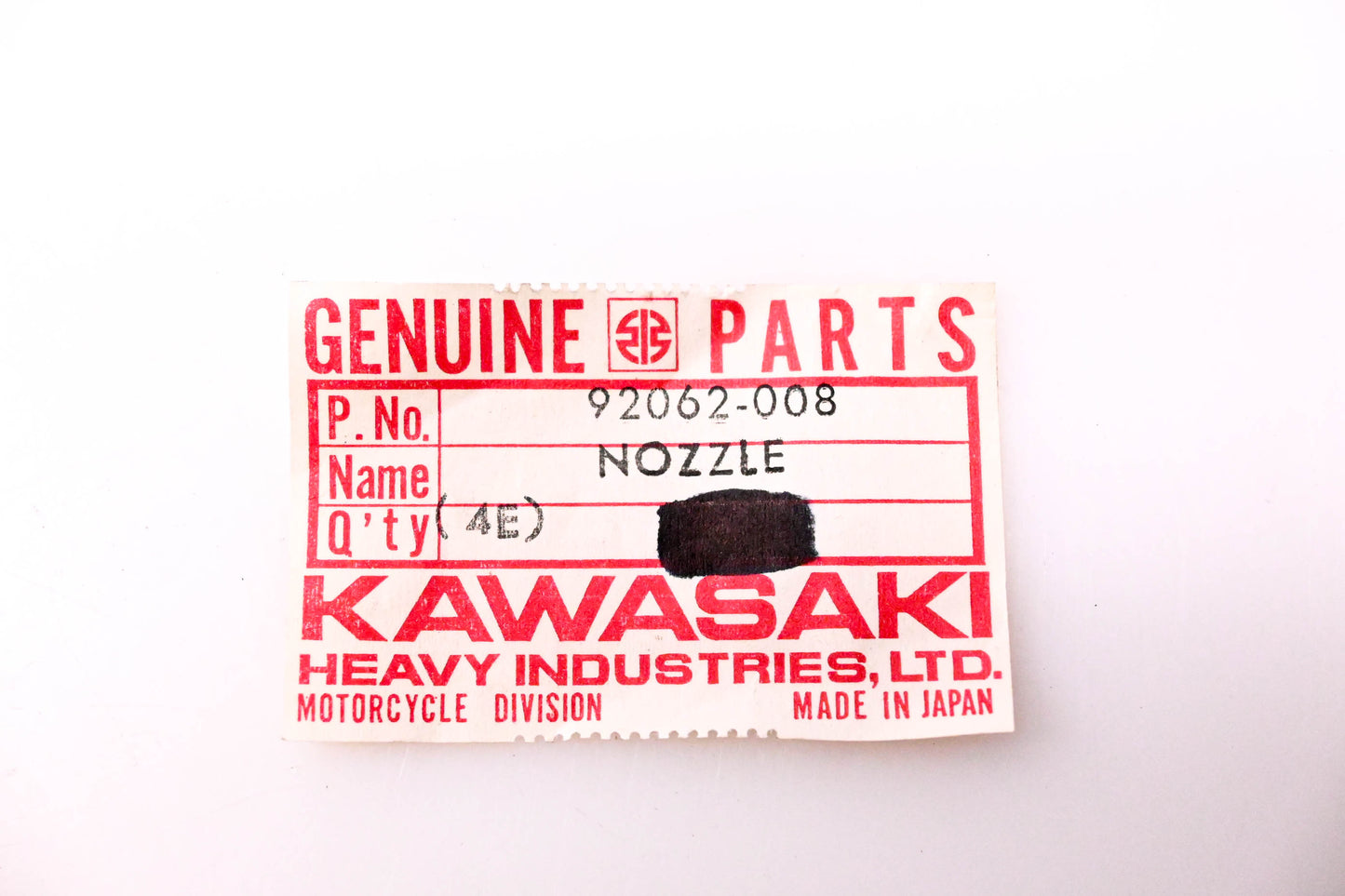 New OEM Kawasaki 92062-008 Oil Metering Nozzle NOS