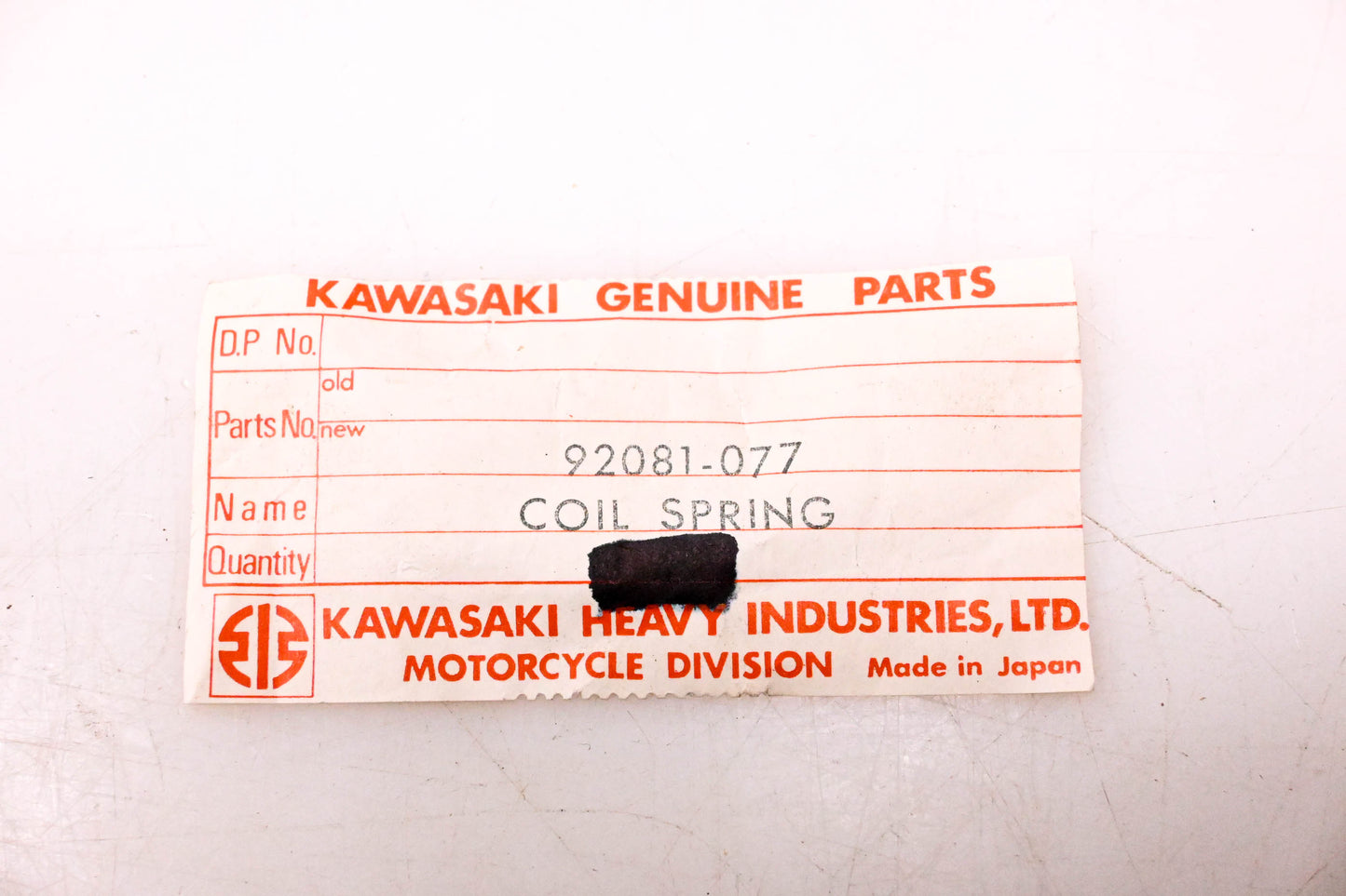 New OEM Kawasaki 92081-077 Oil Spring NOS