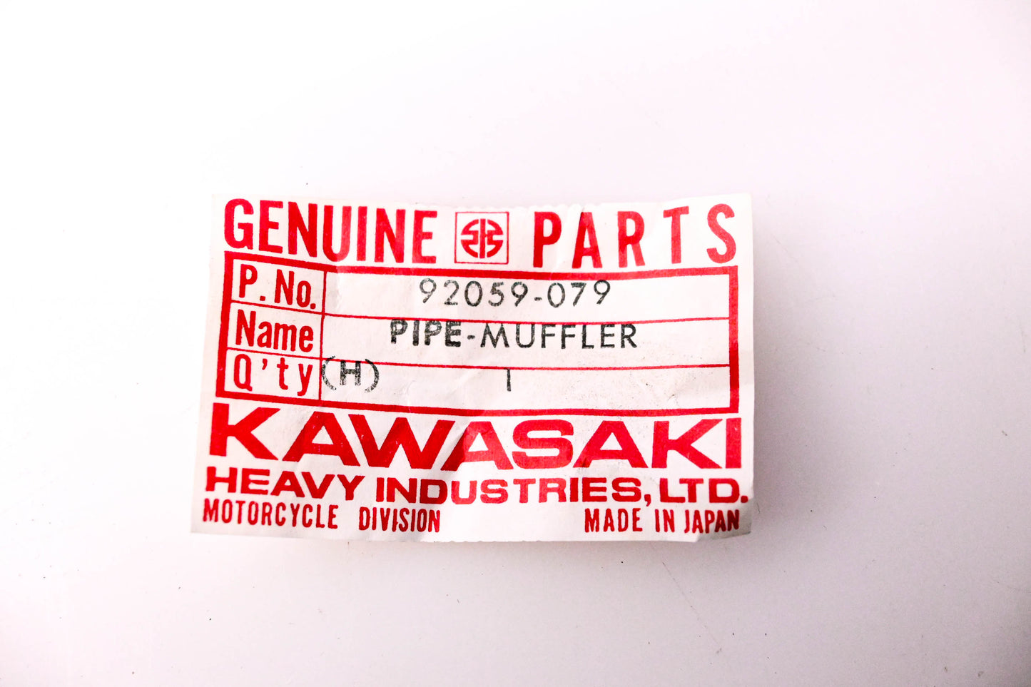New OEM Kawasaki 92059-079 Muffler Connect Pipe NOS