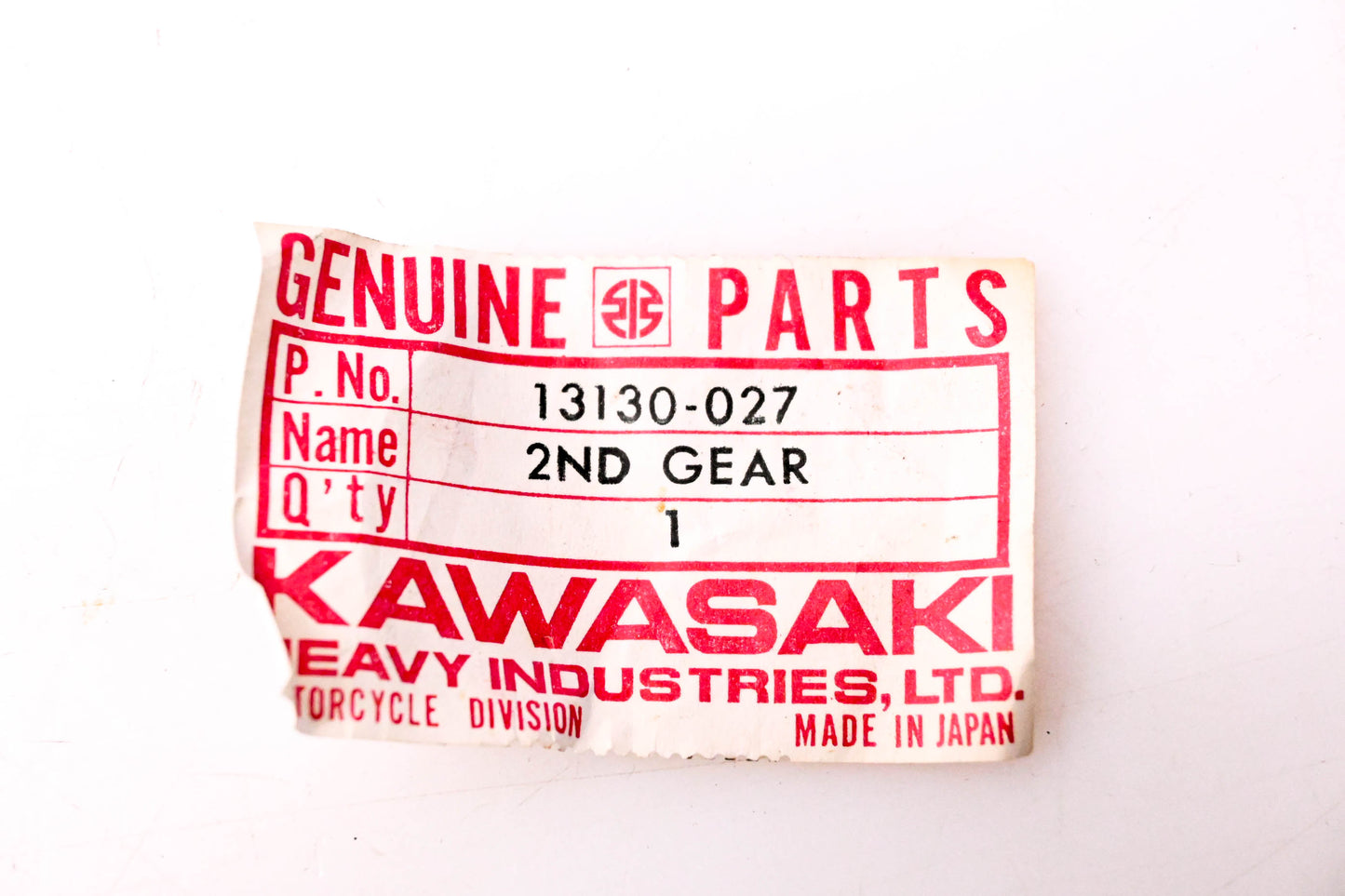 New OEM Kawasaki 13130-027 Drive Shaft Second Gear NOS