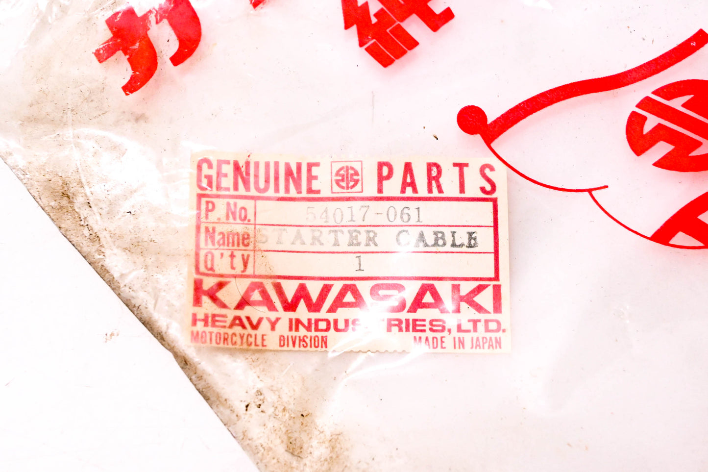 New OEM Kawasaki 54017-061 Starter Cable NOS