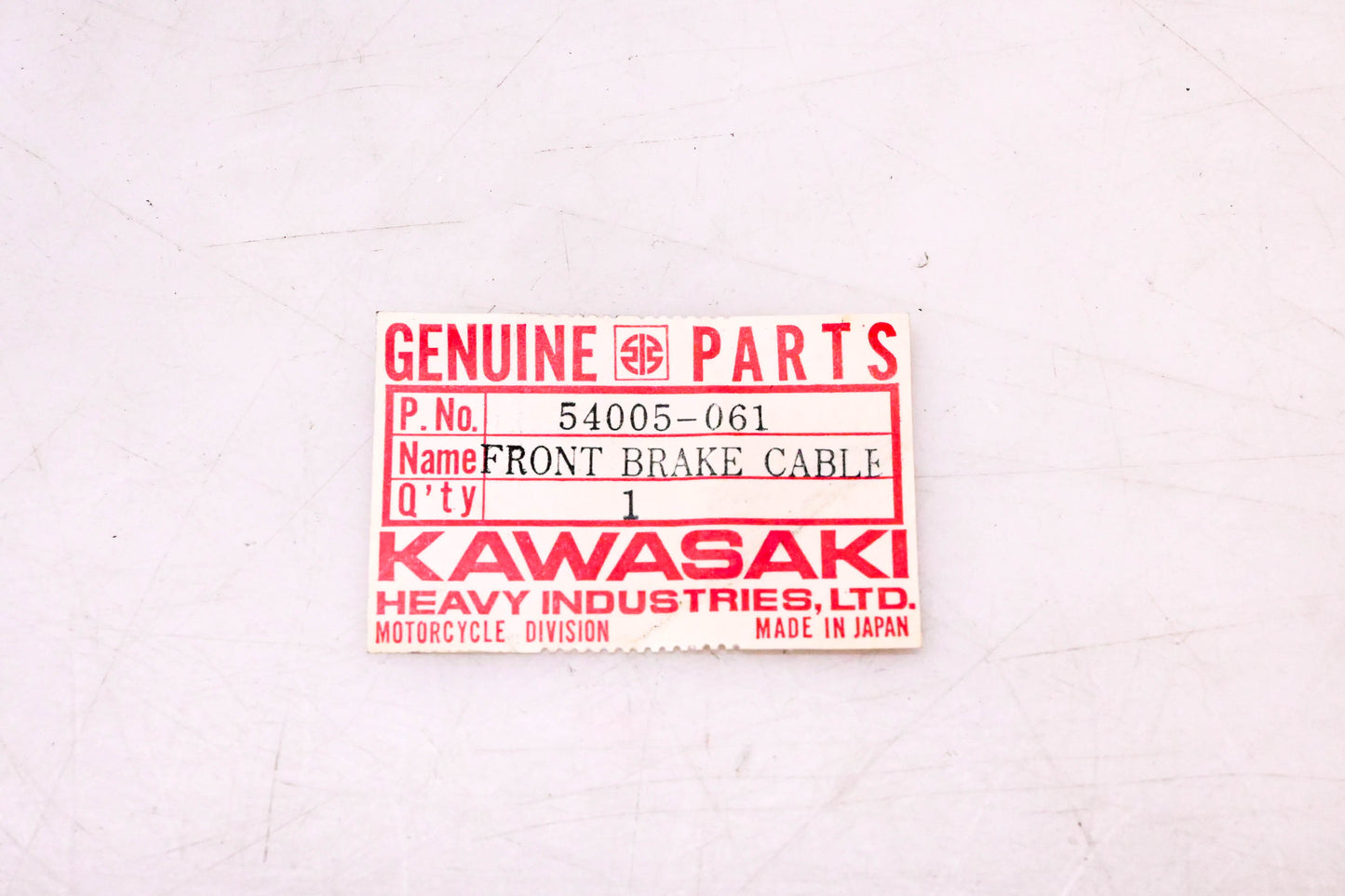 New OEM Kawasaki 54005-061 Front Brake Cable NOS