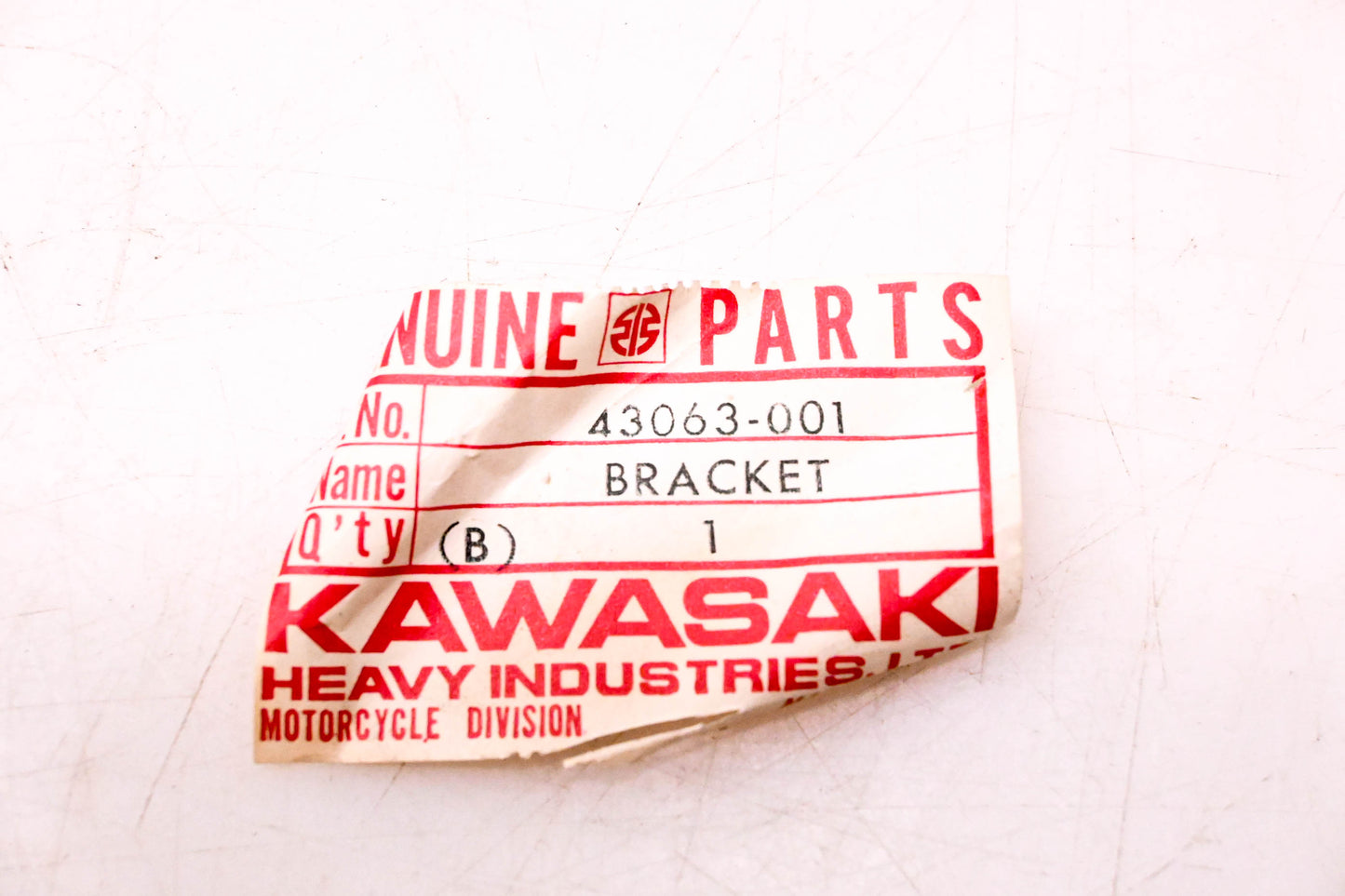 New OEM Kawasaki 43063-001 Front Brake Hose Bracket NOS