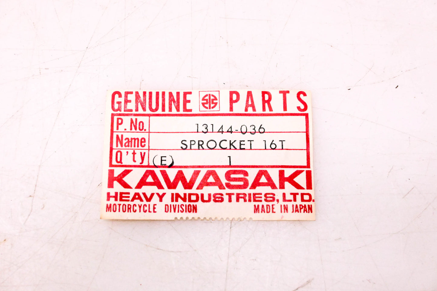 New OEM Kawasaki 13144-036 Sprocket 16T NOS