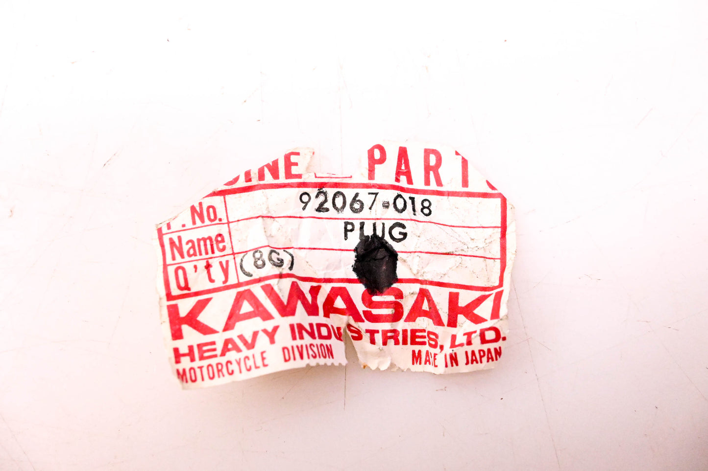 New OEM Kawasaki 92067-018 Fuel Drain Plug NOS