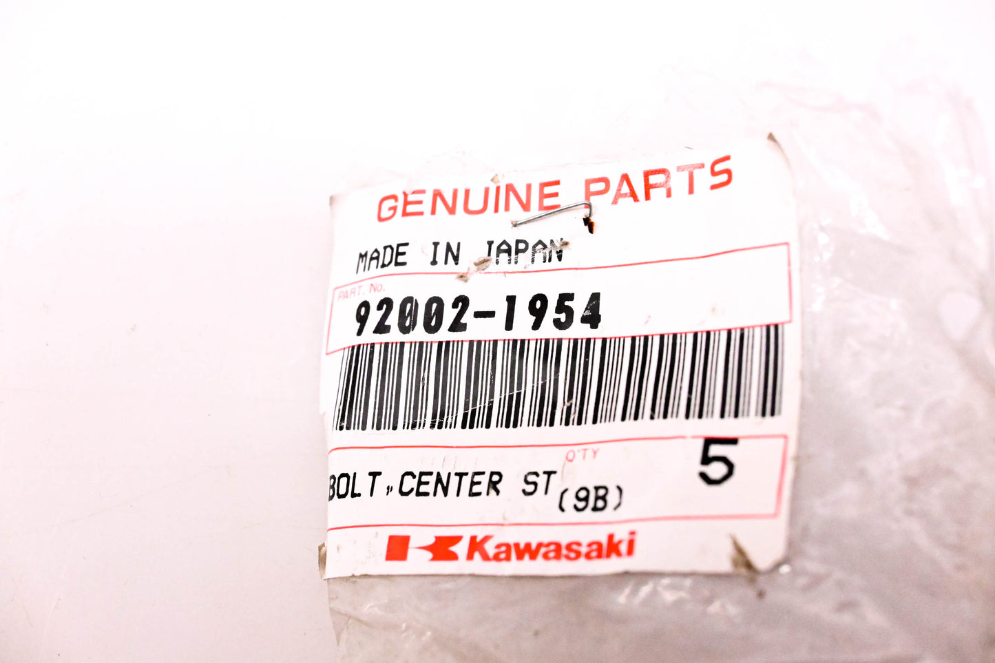 New OEM Kawasaki 92002-1954 Center Stand Bolt NOS