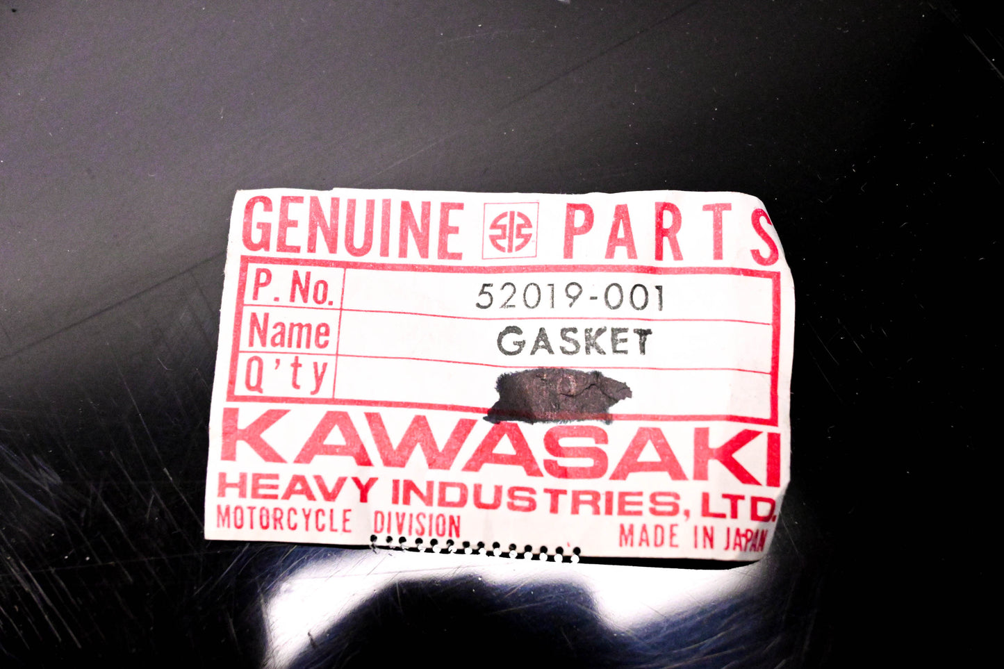 New OEM Kawasaki 52019-001 Chain Oil Tank Gasket NOS