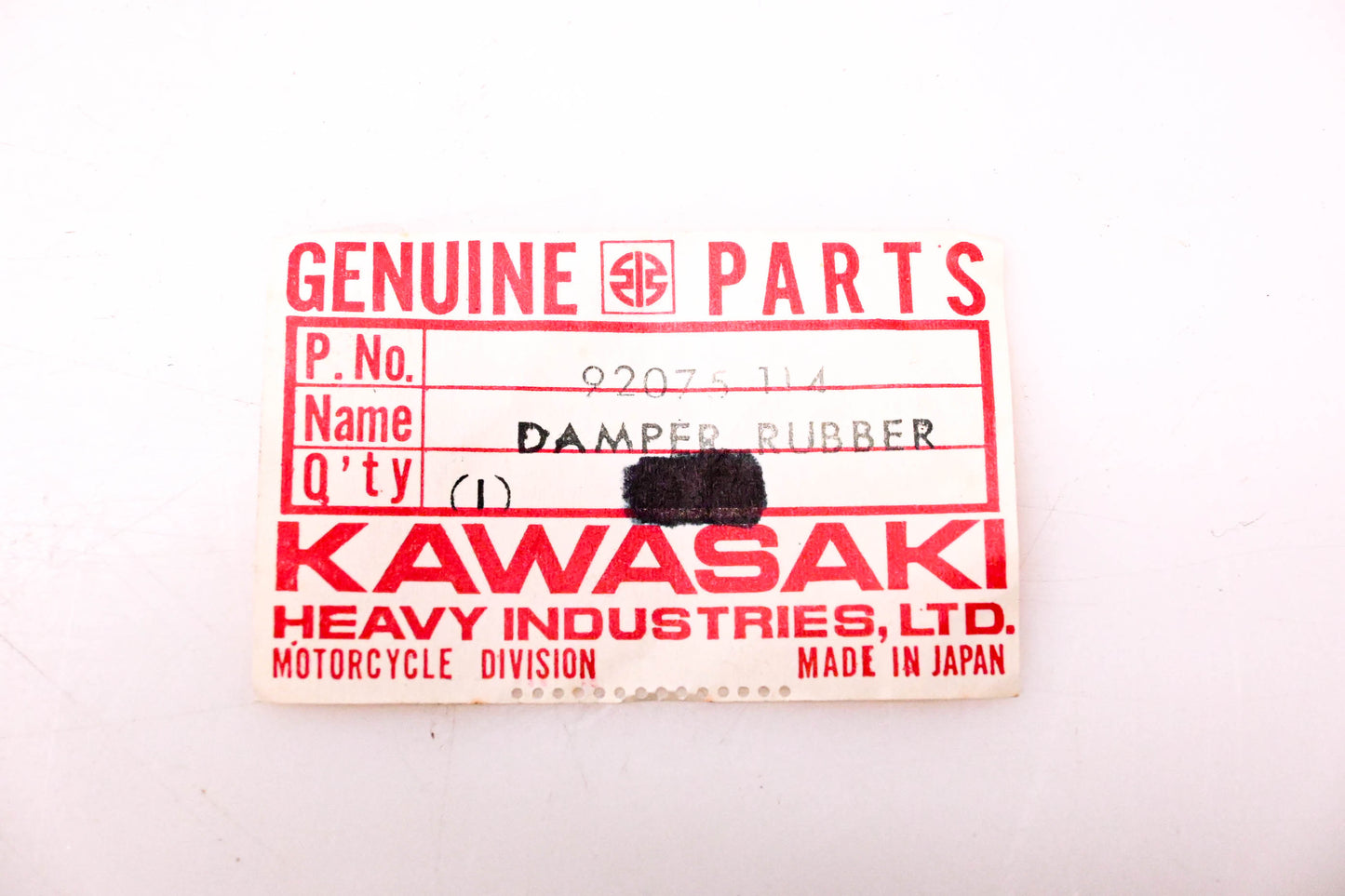 New OEM Kawasaki 92075-114 Rubber Damper NOS