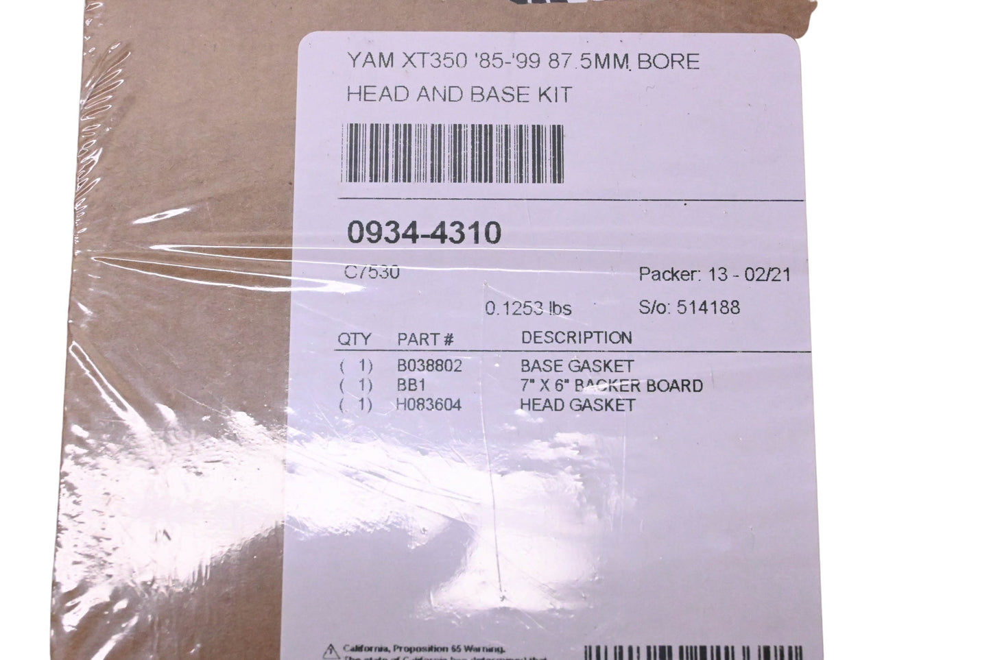 Cometic 0934-4310, C7530 Top End Gasket Kit NOS