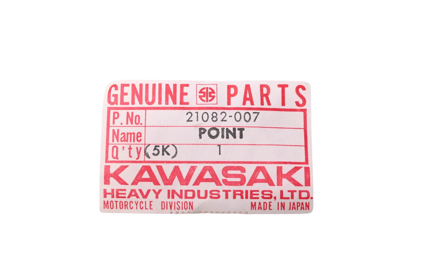 New OEM Kawasaki 21082-007 Contact Breaker Point Kit NOS