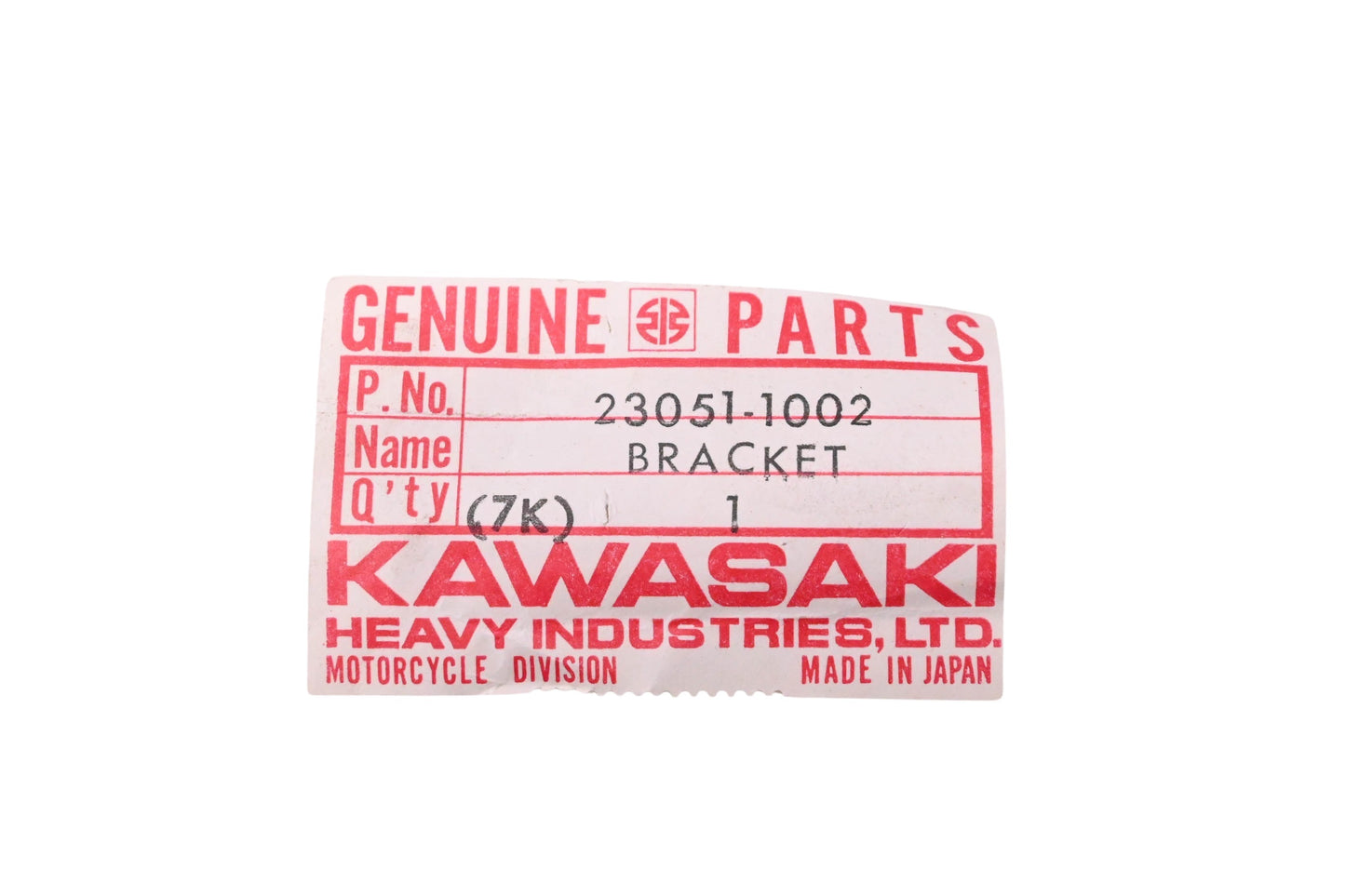 New OEM Kawasaki 23051-1002 Right Turn Signal Bracket NOS
