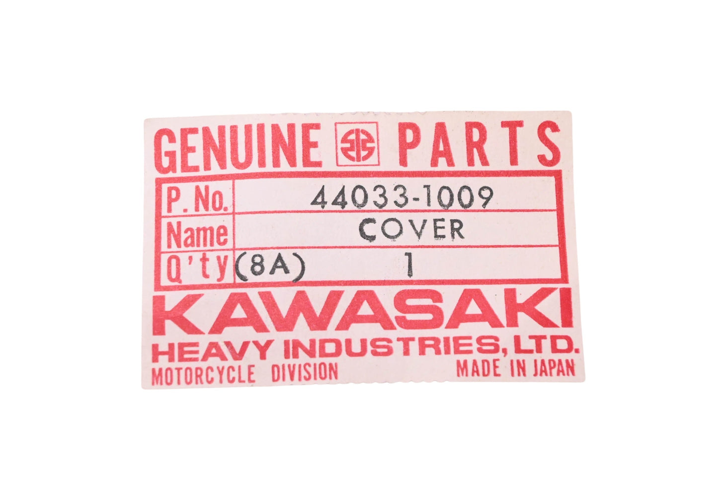 New OEM Kawasaki 44033-1009 Left Fork Cover NOS
