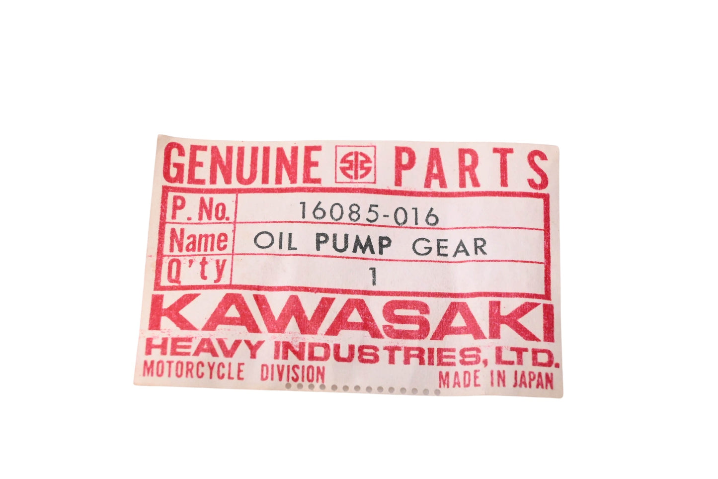 New OEM Kawasaki 16085-016 Oil Pump Gear NOS